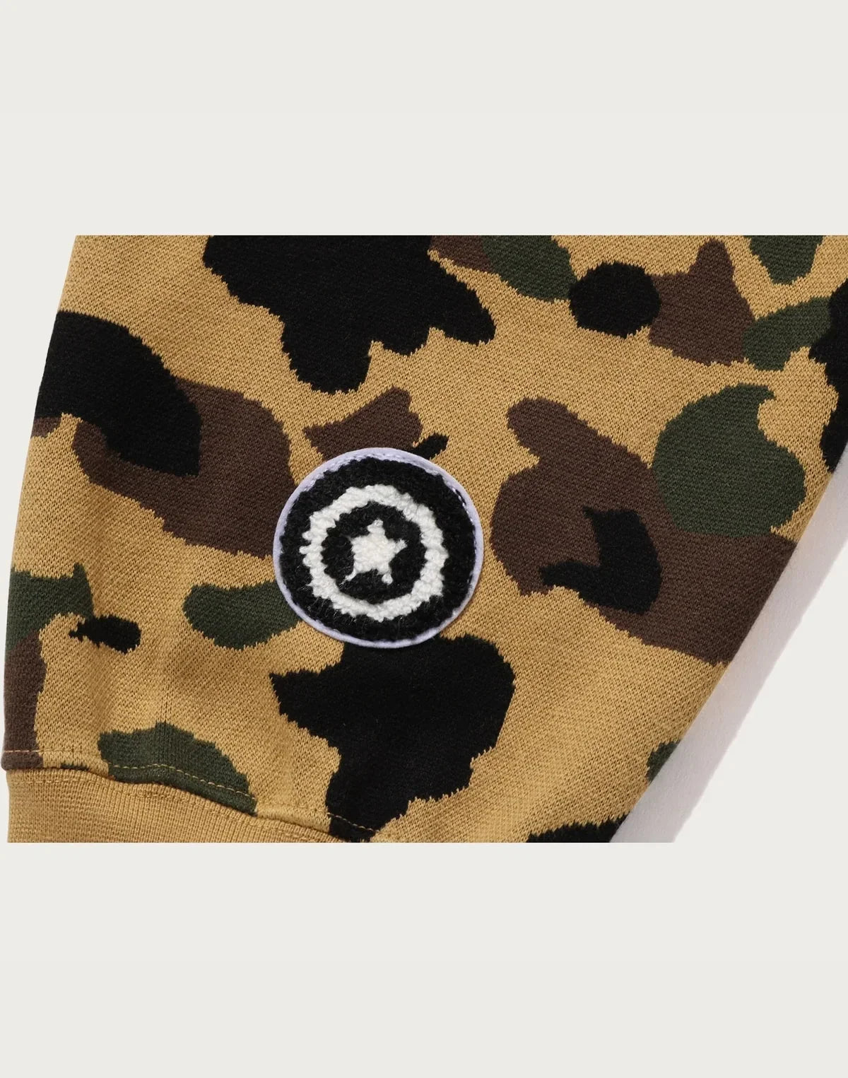 Relaxed Cotton Camo Full-Zip Hoodie - Yellow