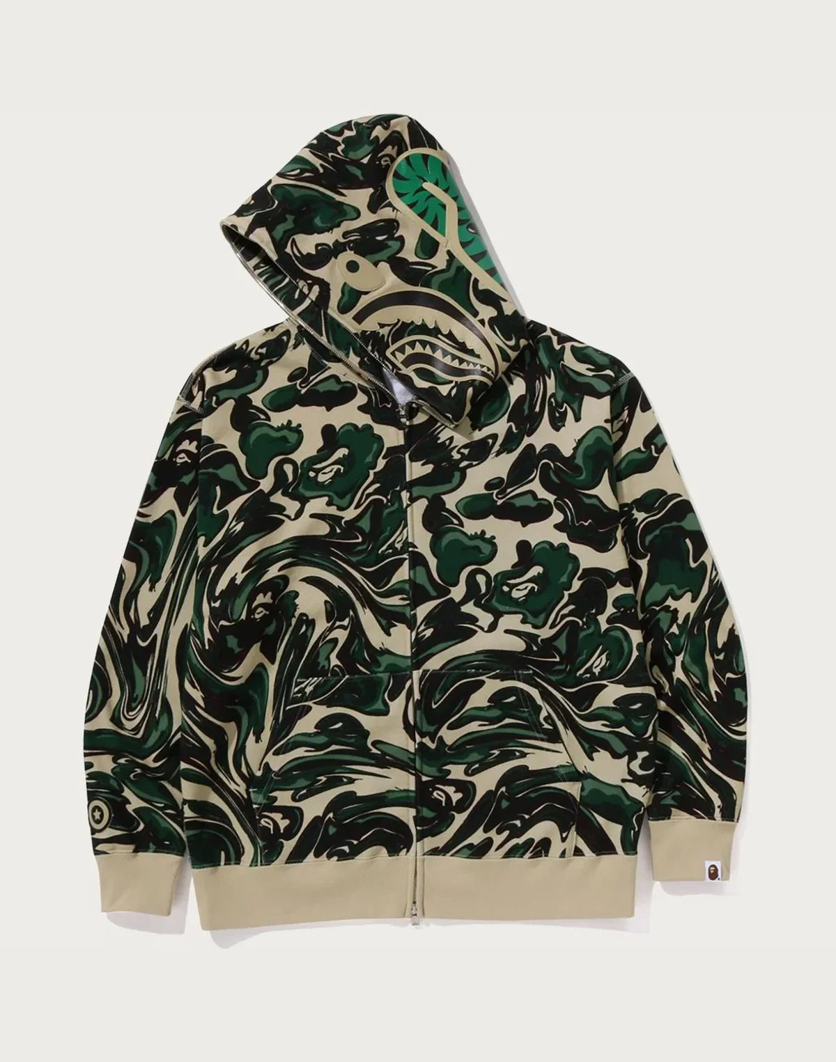 Relaxed Full-Zip Cotton Hoodie - Green
