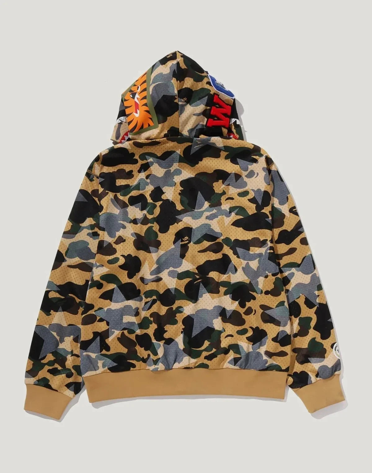 Cropped Mesh Full-Zip Hoodie - Yellow
