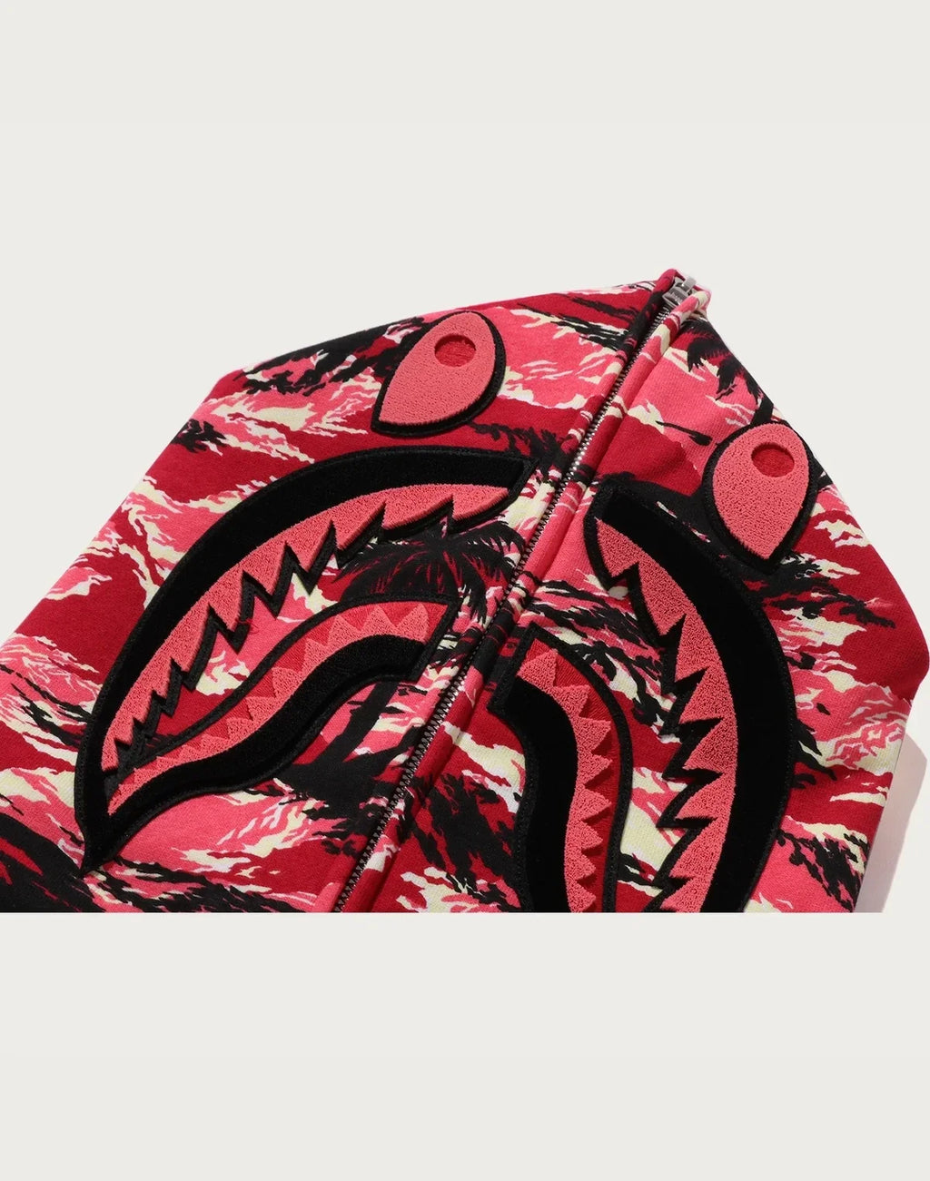 Relaxed Palm Camo Full-Zip Hoodie - Blue
