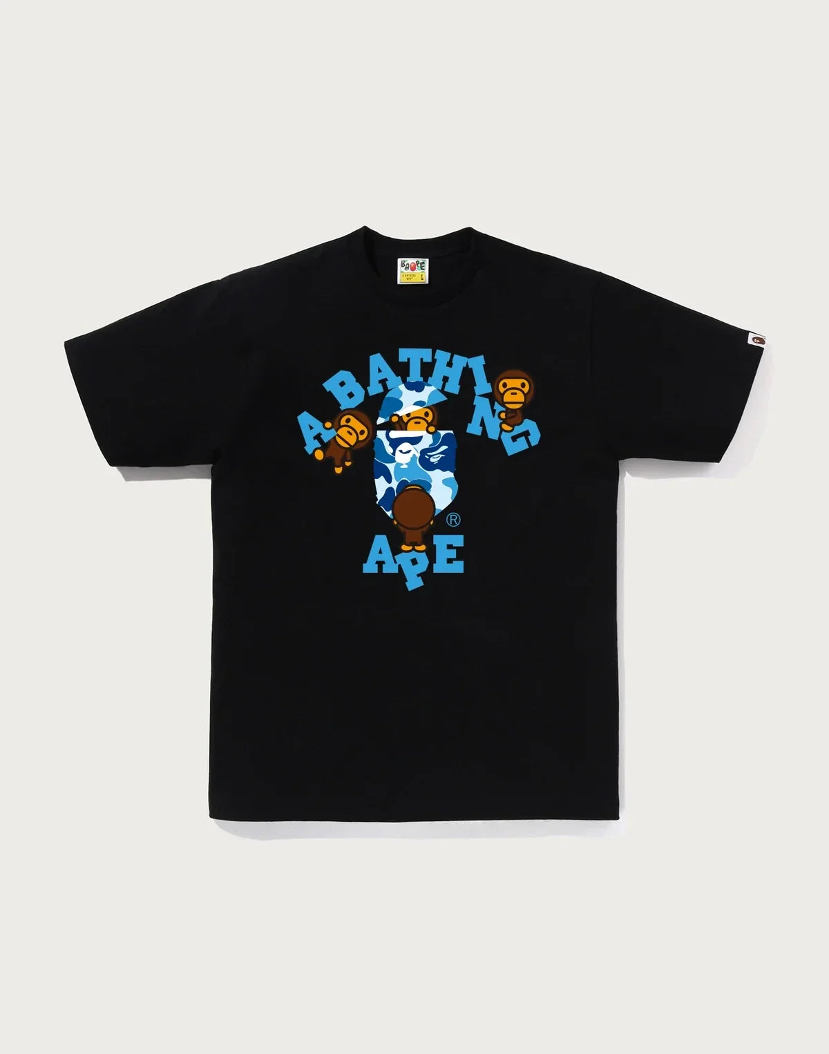 Men's Cotton Camo Character Graphic T-Shirt - Black Blue
