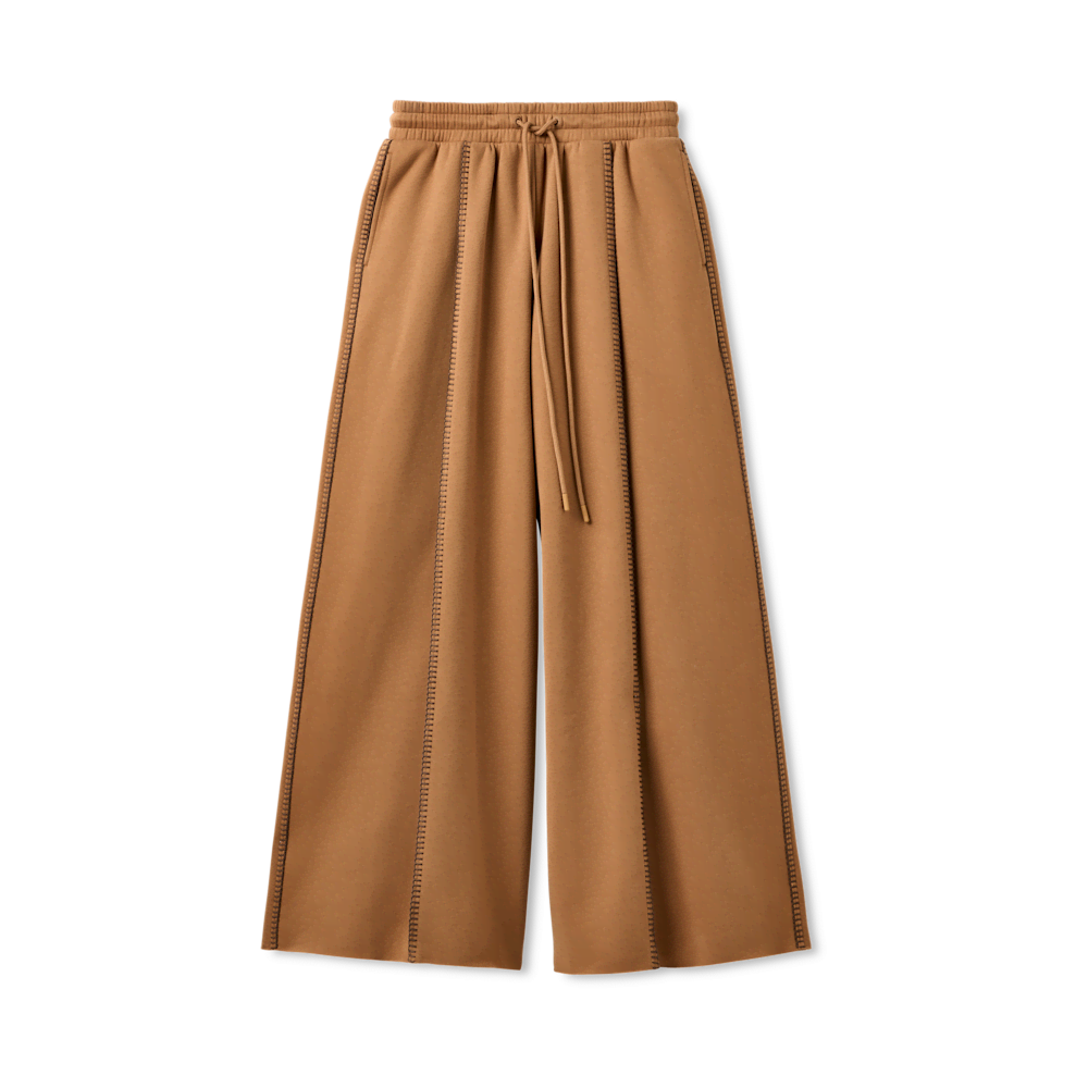 Women's Mid-Rise Extra Wide-Leg Fleece Pants - Green