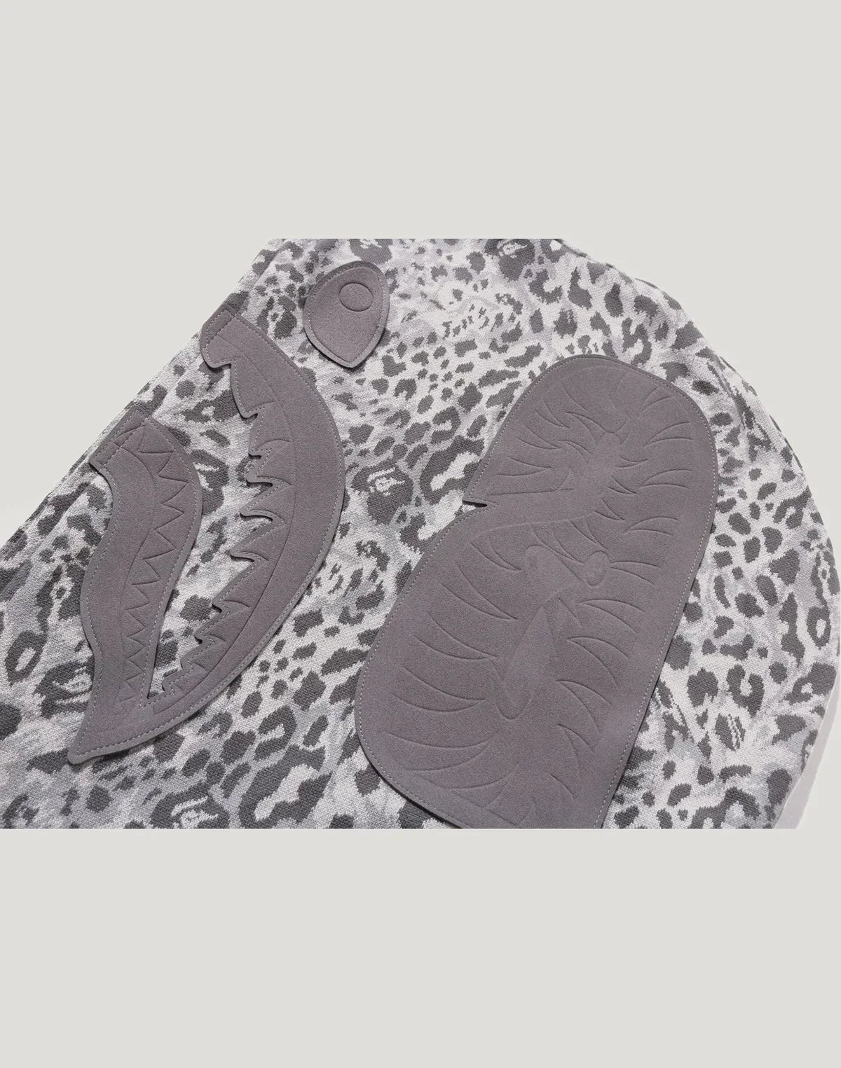 Leopard Print Full-Zip Hoodie - Gray