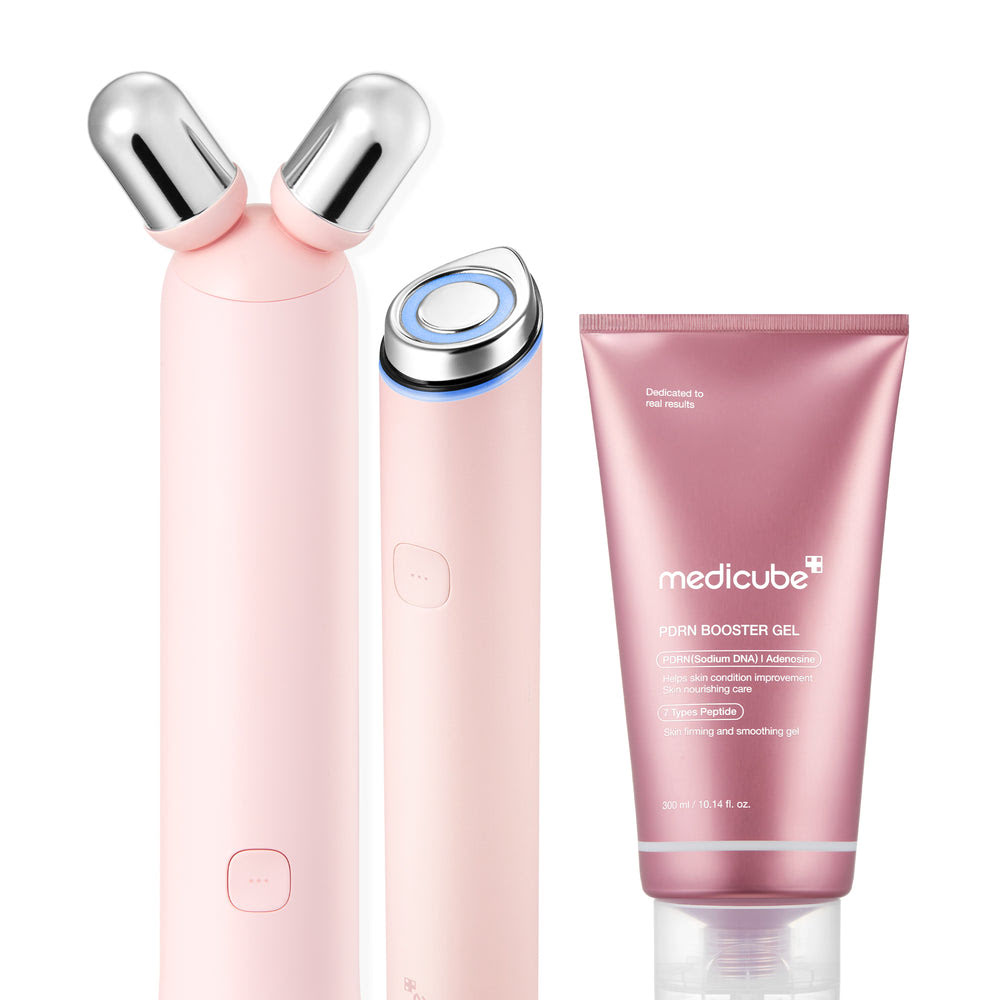 Pink Facial Roller & Cleansing Device Set