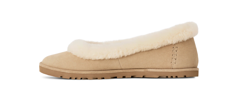 Women's Suede Ballet Flat - Chestnut