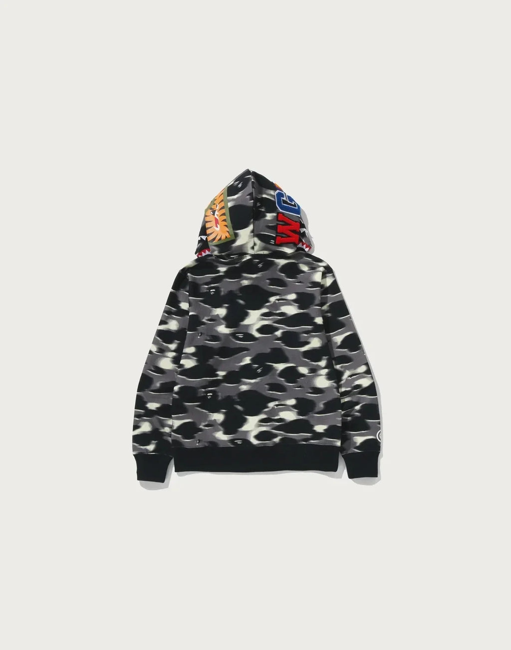 Printed Full-Zip Cotton Hoodie - Blue