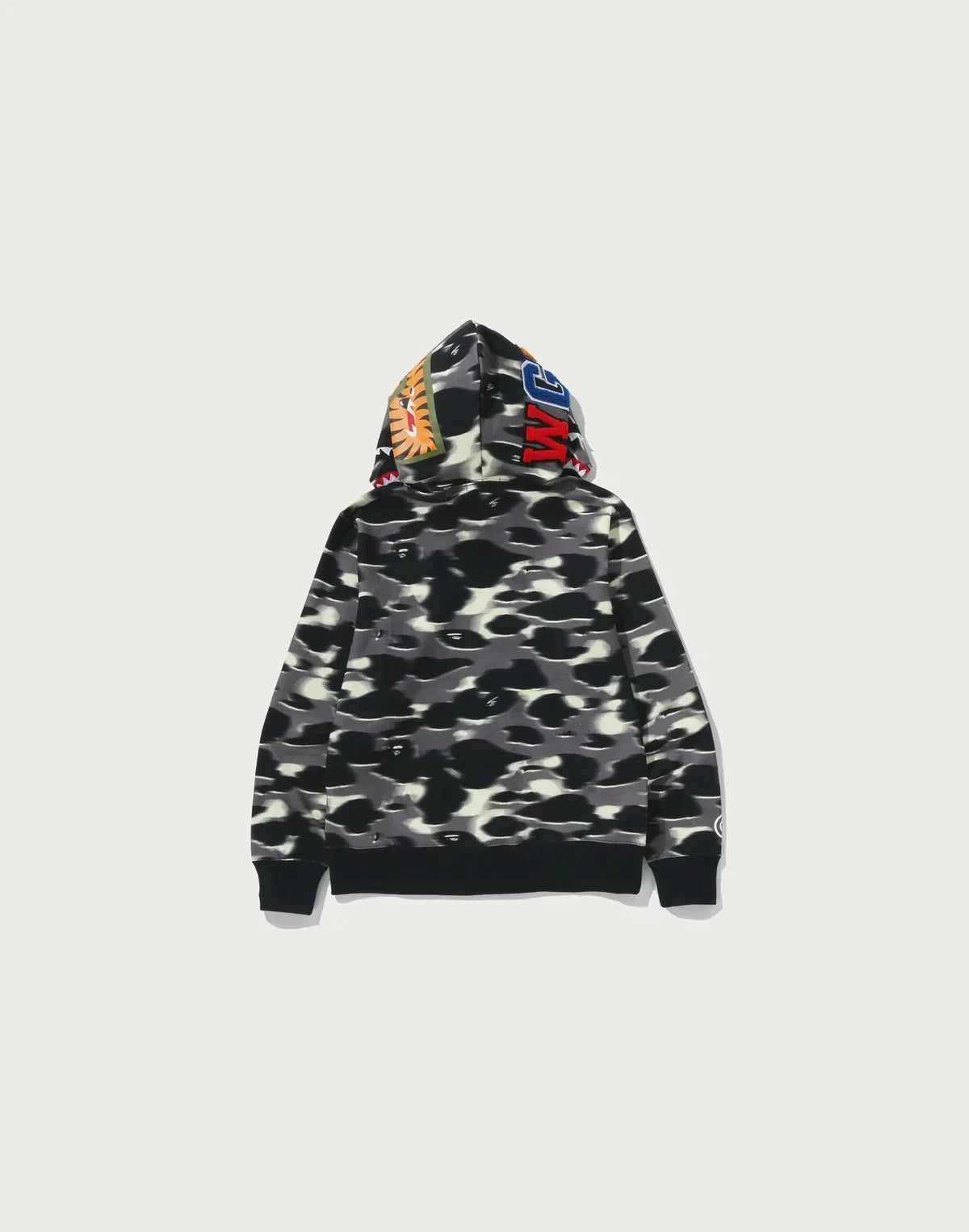Printed Full-Zip Cotton Hoodie - Blue