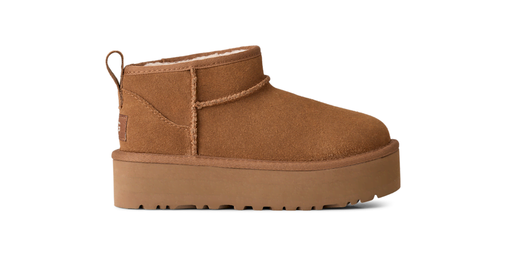 Kids' Suede Platform Ankle Boot - Sand