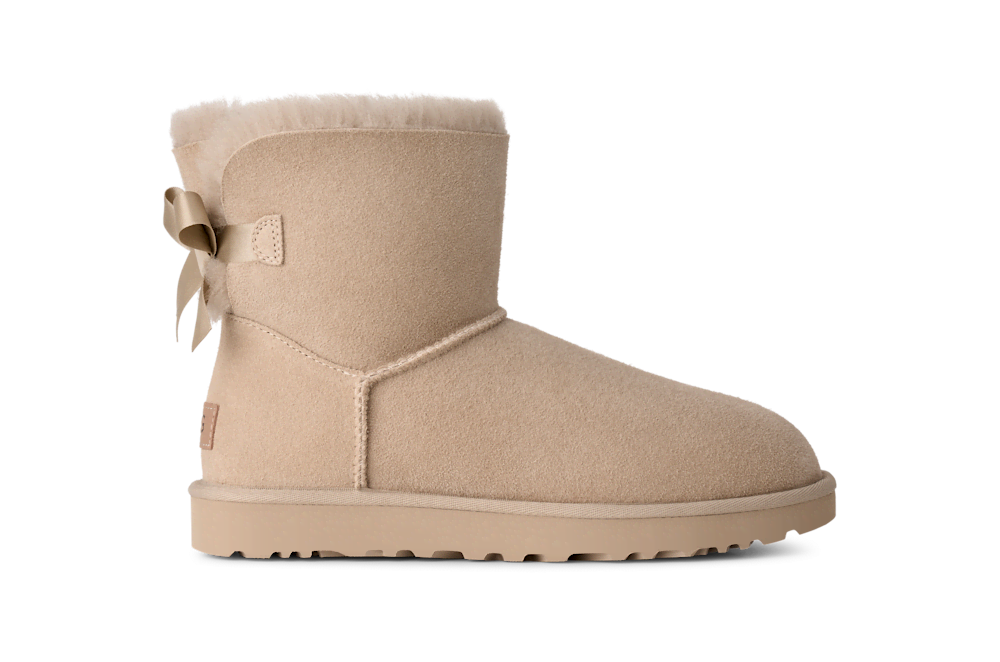 Women's Mini Sheepskin Bow Boot - Moonlight