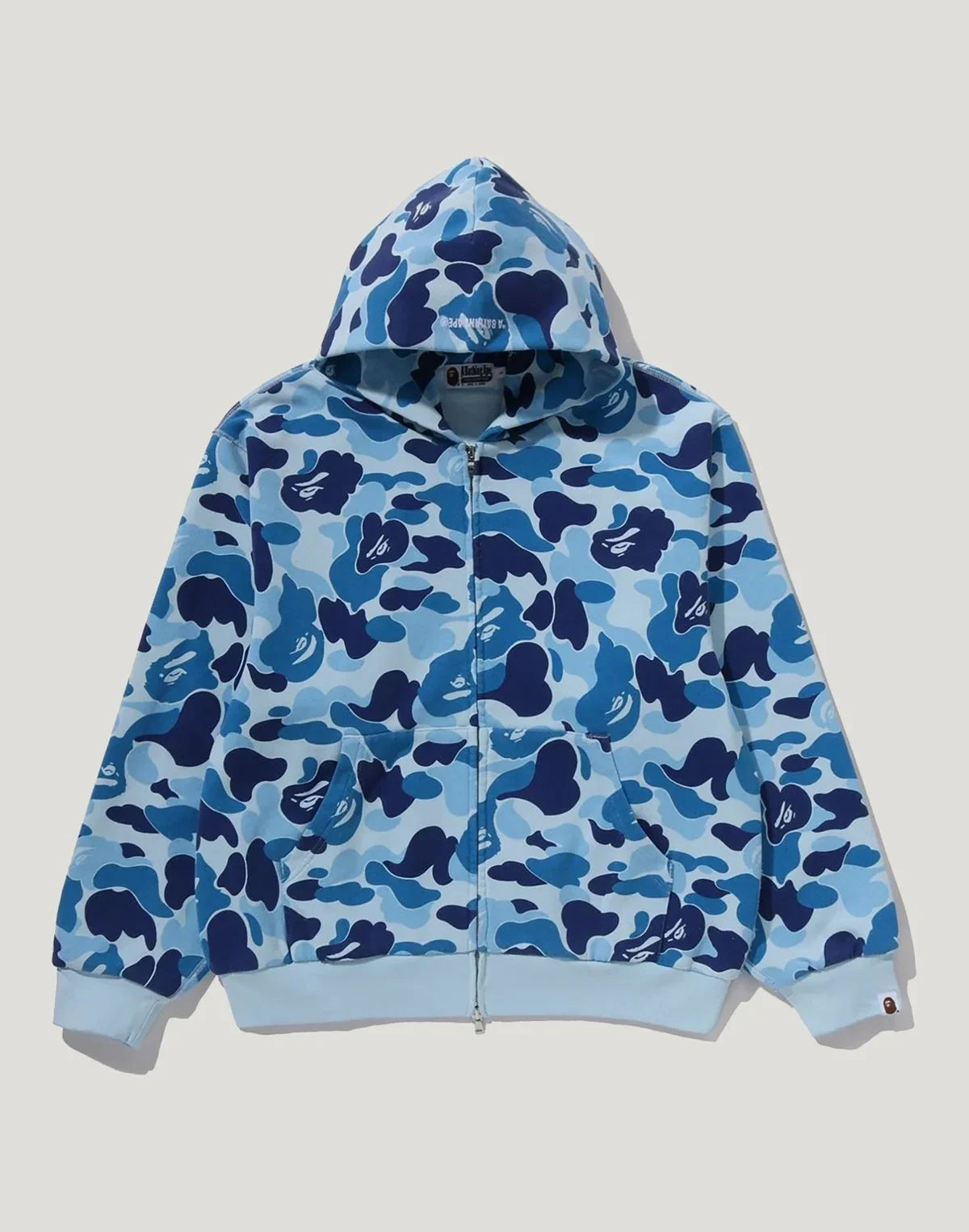 Men's Washed Cropped Camouflage Zip Hoodie - Pink