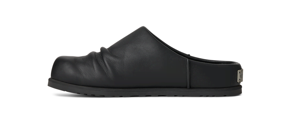 All-Gender Leather Wool-Lined Clog - Black
