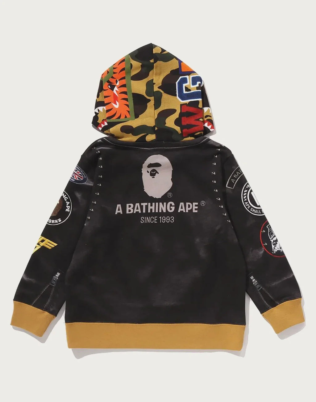 Kids' Jacket-Print Animal Graphic Hoodie - Black