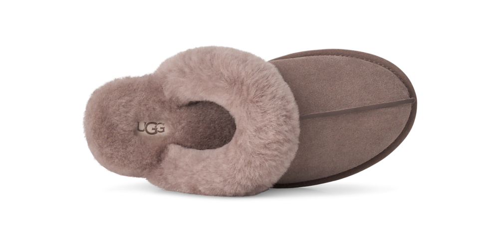 Women's Suede Sheepskin Slide Slipper - Espresso