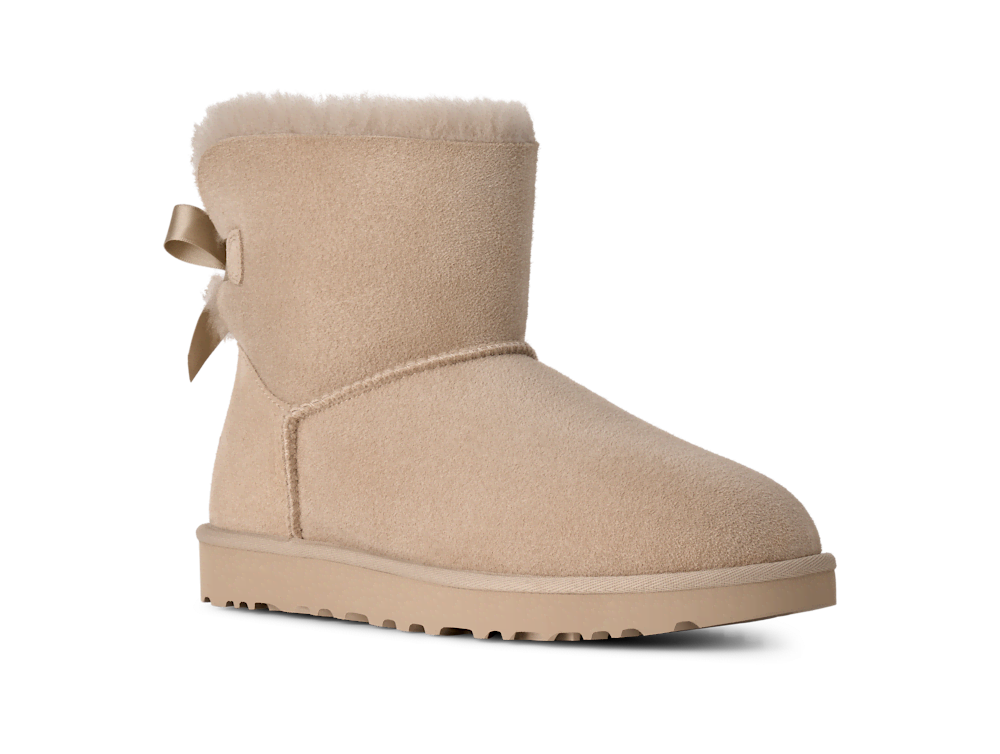 Women's Mini Sheepskin Bow Boot - Moonlight