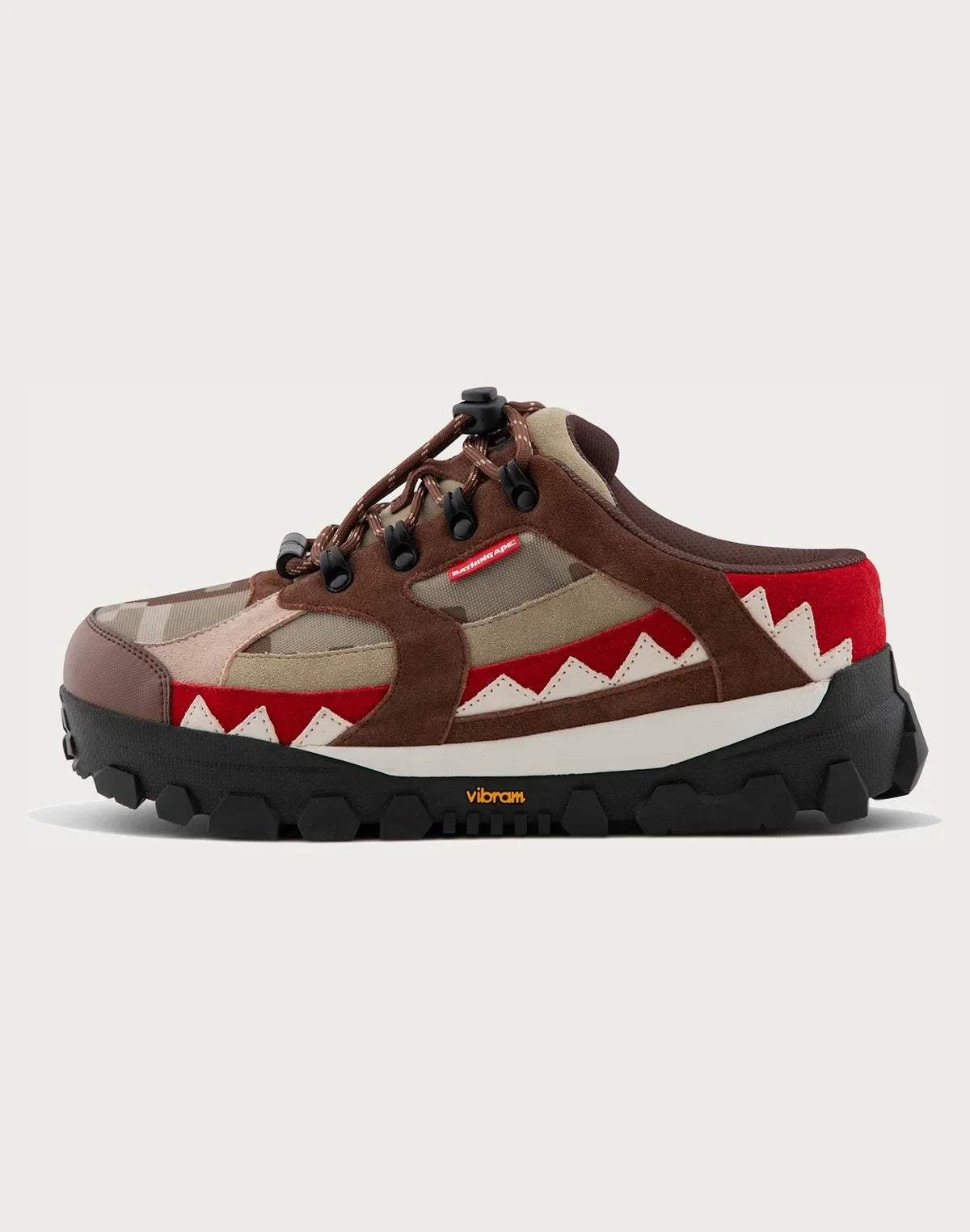 Men's Leather Nylon Clog Shoes - Beige