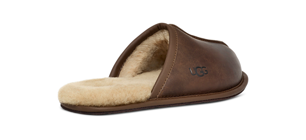 Men's Leather Open-Back Slipper - Black