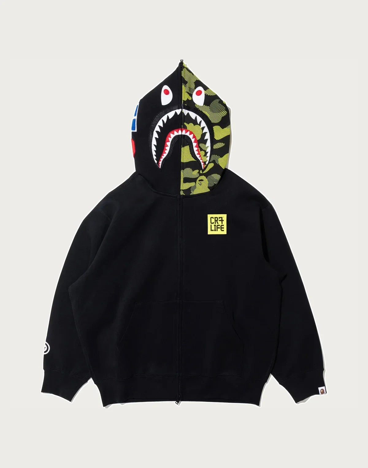 Relaxed Full-Zip Logo Hoodie - Black