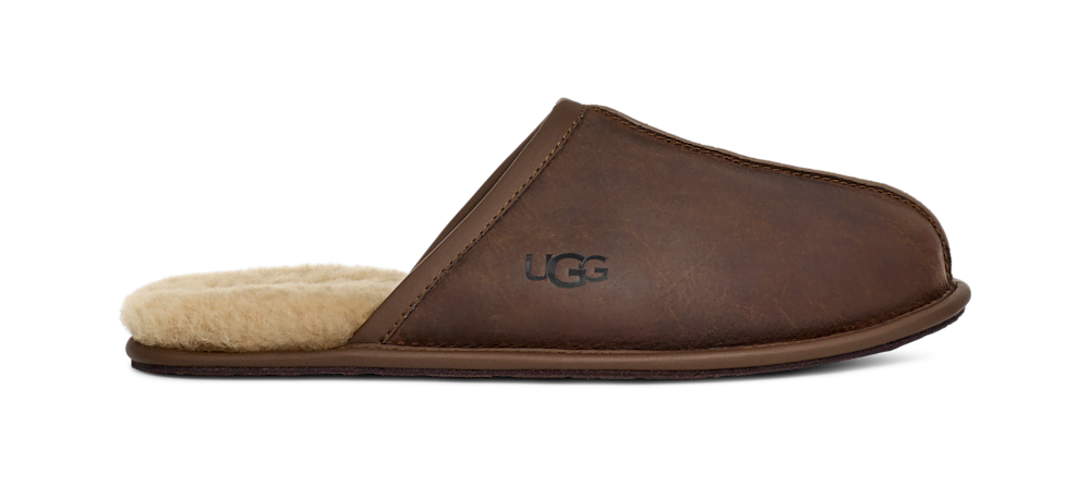 Men's Leather Open-Back Slipper - Black