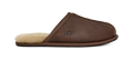 Men's Leather Open-Back Slipper - Black