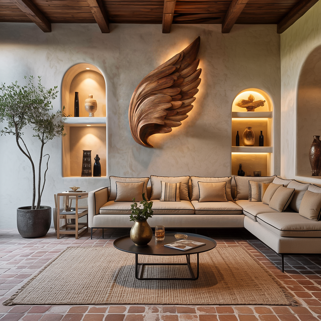 Organic Wing Wall Art Sculpture For Luxury Interior Decor