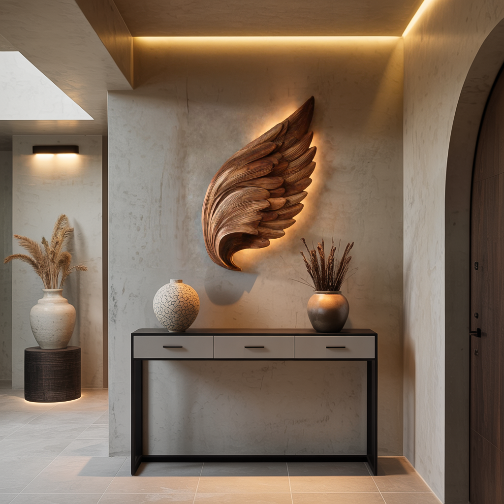 Organic Wing Wall Art Sculpture For Luxury Interior Decor