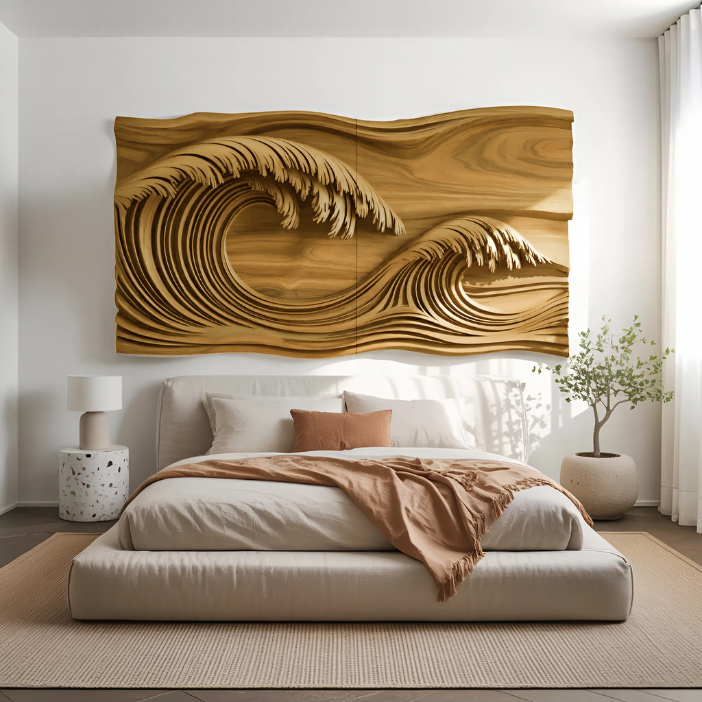 Ocean Wave Wall Sculpture For Bedroom